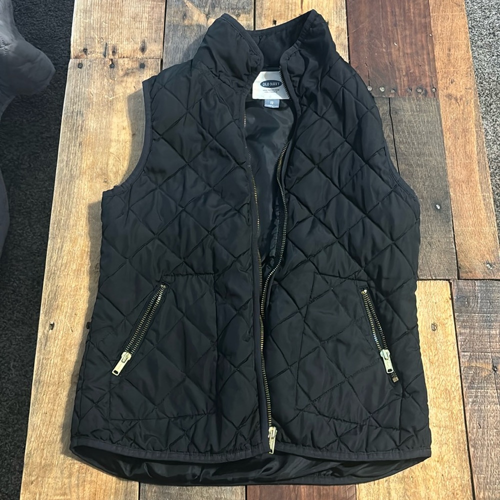 Black quilted vest